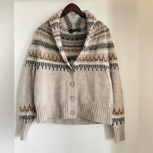 360 Sweaters wool, alpaca and acrylic fair aisle cardigan sweater